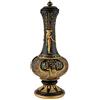 lachineuse - Vaso Egiziano Dea Isis 33 cm - Vaso Decorativo Nero e Dorato - Oggetto Decorativo per Interni Antico Egitto - Decorazione egiziana Hathor Geroglifico - Idea Regalo Originale