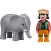 Playmobil 1.2.3 9381 Custode Dello Zoo con Elefante