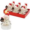 Dekohelden24 W-10027748 - Set di 6 lumini a forma di pupazzo di neve con lanterna, dimensioni: 4 x 4 x 7 cm