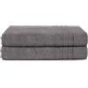 Komfortec Asciugamani 2 per Sauna 80x200 cm in 100% Cotone,470 g/m², Asciugamano Doccia Grande, Morbido, Asciugatura Rapida, Grigio antracite