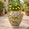 CERAMICHE CALTAGIRONE Giara Grande Ceramica cm 75 Blu Cobalto
