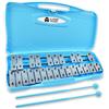 A-Star Xilofono soprano cromatico Glockenspiel a 25 note in custodia blu con tasti argentati e due fruste in plastica - 2 ottave da G5 a G7