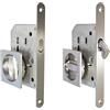BricoShopping set MANIGLIE per PORTA interna in legno A SCOMPARSA SCORREVOLE KIT con SERRATURA ad INCASSO GANCIO nottolino cieca bocchetta acciaio (Quadrato C/Serratura, Cromo Satinato)