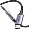 UGREEN Cavo USB C a Jack 3.5mm con DAC Chip 1M Aux Type C a 3.5mm Nylon Intrecciato per Auto Compatibile con iPhone 17 Pro Max Air Galaxy S25 Ultra Pixel 9 XL iPad (Grigio)