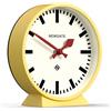 Newgate® M Orologio da scrivania Mantel Railway | Progettazione moderna dell'orologio rotondo della stazione | Giallo | Stile contemporaneo per scrivania, tavolo, mensola o comodino