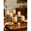 Romadedi Porta Candele Nero Portacandele - Set di 6 Candelabro per candele a Colonna in Metallo Moderno Design da tavolo Natalizio Halloween Centrotavola Decorazioni per la Casa Nozze