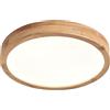Schindora Plafoniera a LED in legno, 21 W, colore bianco neutro, 4500 K,1600 LM, luce rotonda in legno, Ø30 cm, per salotto, cucina, sala da pranzo, corridoio, casa, ufficio, camera dei bambini