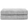Komfortec Asciugamani 2 per Sauna 80x200 cm in 100% Cotone,470 g/m², Asciugamano Doccia Grande, Morbido, Asciugatura Rapida, Argento