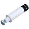 Contatto magnetico da incasso a pulsante con corpo in plastica.