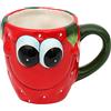Dekohelden24 Tazza da caffè in ceramica, motivo: fragola, dimensioni (A x P): 9 x 12 cm