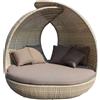 MIlani Home OFELLA - divano da giardino circolare completo di cuscino intreccio in rattan sintetico