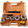 GrecoShop SET FILIERA FILIERE PER TUBI IDRAULICI COMPLETA 7pz 1/4 3/8 1/2 3/4 1 1-1/4
