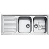 FRANKE Lavello Radar inox RRX621 cm 116 2 vasche e gocciolatoio laterale - Bordo slim acciaio da incasso (Gocciolatoio a SINISTRA)