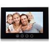FP-TECH VIDEOCITOFONO 2 FILI 1 2 3 4 MONITOR LCD TOUCH FAMILIARE BIFAMILIARE CONDOMINIALE TELECAMERA (1 Monitor 10 Nero)