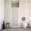 HDcasa Box doccia 110 cm modello Giada estendibile in PVC anta unica con pannelli semitrasparenti apertura laterale a soffietto colore bianco