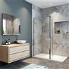 OCEAN ITALY S.R.L. OCEAN ITALY Doccia Walk In 120x190 cm (Parete Fissa 90 cm + Paretina 30 cm) Vetro Temperato Trasparente Anticalcare 8 mm con Barra Stabilizzatrice 90 cm Tagliabile