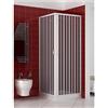 ROLLPLAST PINTO Rollplast BLUN2CONCC28080100 Box Doccia a Soffietto, Dim. 80 x 100 x H 185 cm, in PVC, Lati, Due Ante, con Apertura angolare, Bianco
