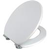 Virsus 1 Copriwater in Legno di colore bianco 671 con misura 36 x 43 cm, copriwc con chiusura silenziosa ammortizzata, tavoletta WC universale a forma D, sedile con ganci in metallo e montaggio rapido