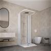 HDcasa HD CASA Box Doccia a Soffietto Modello Dora, Apertura Centrale a 3 Lati Riducibile, Cabina Doccia Angolare Salvaspazio in PVC Made in Italy, arredo bagno 100x100x100 cm