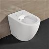 Inbagno WC filo muro a terra con sistema di scarico Rimless, design slim moderno in ceramica bianca serie Tokyo