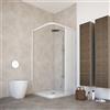 HDcasa Box Doccia 70x90 cm modello Paola in PVC cabina con apertura laterale unica anta a soffietto riducibile reversibile di colore bianco