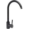 Vetrine in rete Vetrineinrete® Rubinetto per lavello da cucina a canna alta miscelatore monocomando moderno per lavandino monoforo orientabile (Nero opaco) D63