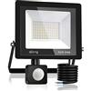 Blivrig 50W Faretto LED da esterno con Sensore di Movimento Bianco Freddo 6500K, 5000LM Faro LED Esterno Luce Bianca, Fari LED IP66 Impermeabile, per Casa, Cortile, Giardino, Garage