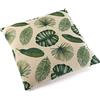 Versa 21350030 Cuscino Quad Ripieno Tropic, Poliestere, Bianco/Verde, 45x45x15 cm
