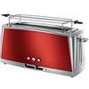 Russell Hobbs Tostapane - Design Lungo per 2 fette o 1 fetta larga di pane - Acciaio Inox Color Rosso; Scomparto per toast extra ampio; 6 livelli di doratura; Funzione di scongelamento, Luna 23250-56