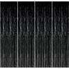 Fodlon 4 PCS Tende Frange in Lamina, 1 x 3m Tende Metalliche Tinsel, Nero Foglio Frangia Tend, Autoadesiva Tende Frange Decorazioni per Bomboniere, Balli, Matrimoni, Natale. Photo Wall Contesto