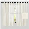 PONY DANCE Tende Semitrasparenti Cucina con Passanti 2 Pezzi 140x160 CM Tende Soggiorno con Effetto Lino Curtains per Camera da Letto Moderne, Beige Chiaro