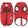 Aiboria Giacche invernali per cani Antivento Impermeabili 2 in 1 Abbigliamento Cappotto termico per tempo freddo Pettorina con giacca invernale per cuccioli Giacca calda per cani invernale Rosso M