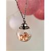 Generic Ciondolo bolla di vetro e perle naturali, Collana shaker, Boccia di vetro e perle d'acqua dolce, Gioiello di perle alternativo, Bottiglietta