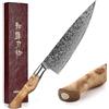 HEZHEN Coltello da Chef-Professionale-8.3 Pollici Acciaio di Damasco, Coltello da Cucina VG10 Coltello Gyuto-Strumento di Cucina da Chef Serie Master a Casa,Ristorante