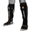 Meister Edge - Coppia di parastinchi in pelle con imbottitura in gel, colore: bianco, taglia L/XL