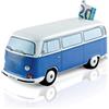 BRISA VW Collection Volkswagen Salvadanaio vintage in ceramica a forma di furgoncino, per risparmiare monete e banconote, VW Bus T2 design (Bus Classico/Blu)