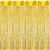Fodlon Tinsel, 4 tende con frange in alluminio, 1 m x 3 m, in metallo, autoadesive con frangia lucida, per decorazioni per feste di compleanno, ballo, matrimonio, 4 pezzi