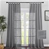 PONY DANCE Tende Semitrasparenti Soggiorno Moderne con Effetto Lino Tende Camera da Letto Moderna con Fettuccia Curtains Salotto 2 Pezzi L 140 x A 245 CM, Grigio Scuro