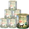 Dehner Best Nature Cibo umido per cani, senza cereali, per cani adulti, salmone, pollame, riso, 6 confezioni da 800 g (4,8 kg)