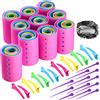 WILLBOND Set di 141 Bigodini 60 Bigodini in Plastica per Capelli Medio Corti Lunghi con 60 Spilli, 20 Clip per Capelli a Denti d'Anatra e Retina per Capelli, Colore Casuale (6 Taglie)