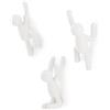 Umbra Buddy Appendiabiti da Parete, Set da 3, Bianco | Facile da montare, include viti e tasselli, per cappotti accessori e asciugamani, portata 2,2 kg, Plastica riciclata