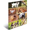 HERMA Cartella portadocumenti DIN A3 Animal Worlds Farm Animals 19454 - Cartella portadocumenti con stampa interna completa ed elastico, per bambini, ragazzi e ragazze
