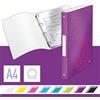 Leitz 42580062 - Raccoglitore a 4 anelli WOW, formato A4, in polipropilene, dorso da 25 mm, viola, purple