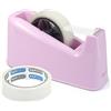 Rapesco 1487 500 Dispenser per Nastro Adesivo con 2 Rotoli di Nastro, Rosa