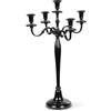 Gräfenstayn Candelabro Gräfenstayn® portacandele 1, 3 o 5 bracci - varie misure - candelabro color argento, nero, bianco od oro (L, Nero)