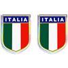 4R Quattroerre.it - 458 - Adesivo Scudetto Italia 3D, 2 Pezzi, 22 x 34 mm