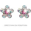 Inverness Orecchini 120st Fiore Crystal Rosa 5mm Gambo in Titanio