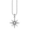 Thomas Sabo Royalty Catenina da Donna con Ciondolo A Forma di Stella Bianca in Argento Sterling 925 Ke1825-643-14-L45V