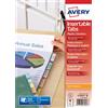 Avery 60400404 Buste Intercalari A4 con 8 Tasti Personalizzabili e Inseriti in Cartoncino Stampabili, 8 Tasti, Multicolore