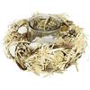 Flair Flower Portacandela antivento in materiali naturali con uova e inserto in vetro, ghirlanda decorativa con fiori, portacandela decorativo, corona primaverile, decorazione da tavolo, primavera, Pasqua